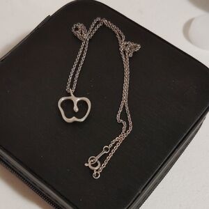 Tiffany & Co Silver Apple Pendant Necklace